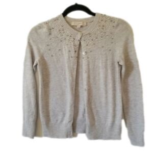 LOFT with Rhinestone** Button Front Sweater, size SP